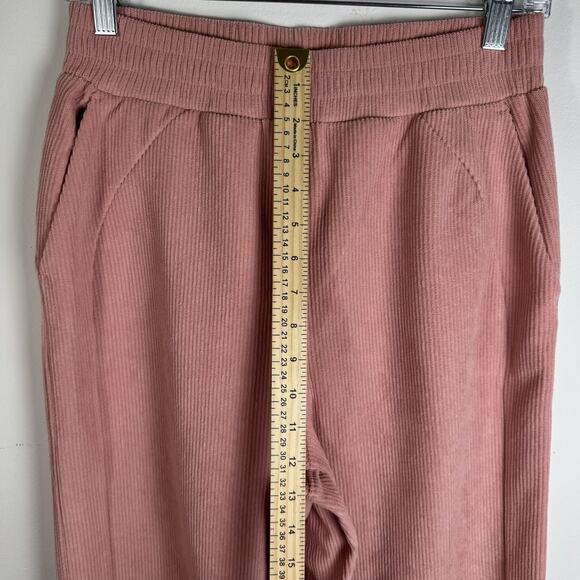 HALARA Women’s Corduroy Lounge Pants SMALLPink Ribbed Wide Leg Pull On Comfy - Picture 4 of 9